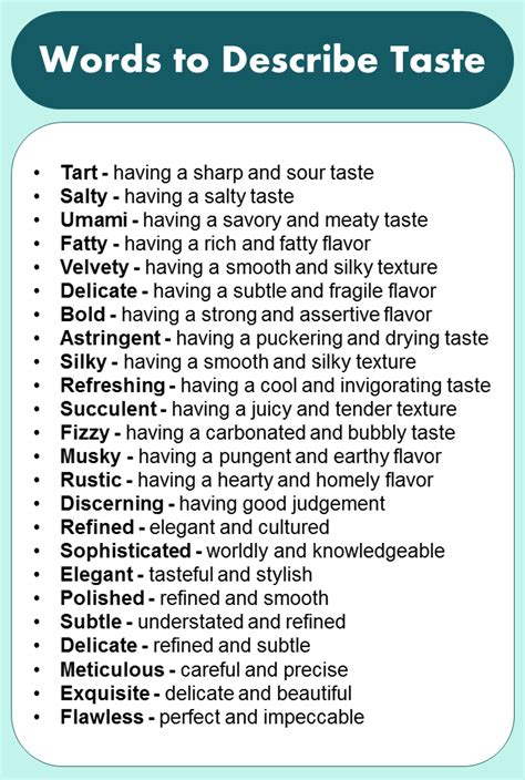 taste synonym|words to describe taste.
